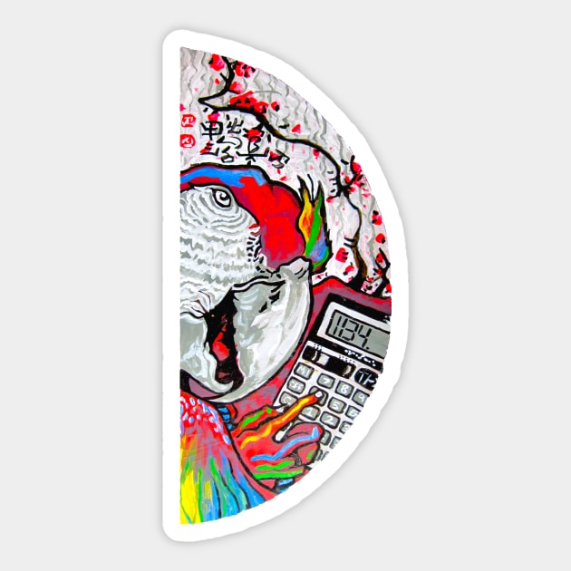 Parrot Ramifications Sticker by Jacob Wayne Bryner 